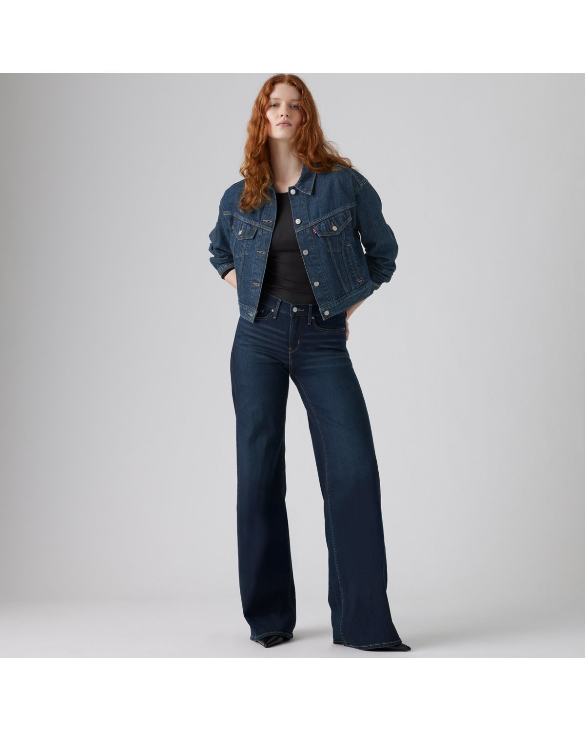 Levi's 318 Shaping Wide Leg Women's Jeans - Chances Are - Dark Wash