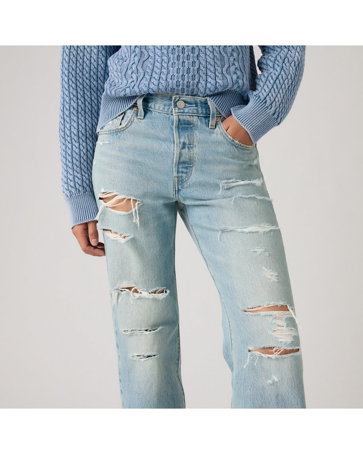 Levi's 501 '90s Women's Jeans - Been There Stf - Light Wash - Gambar 2