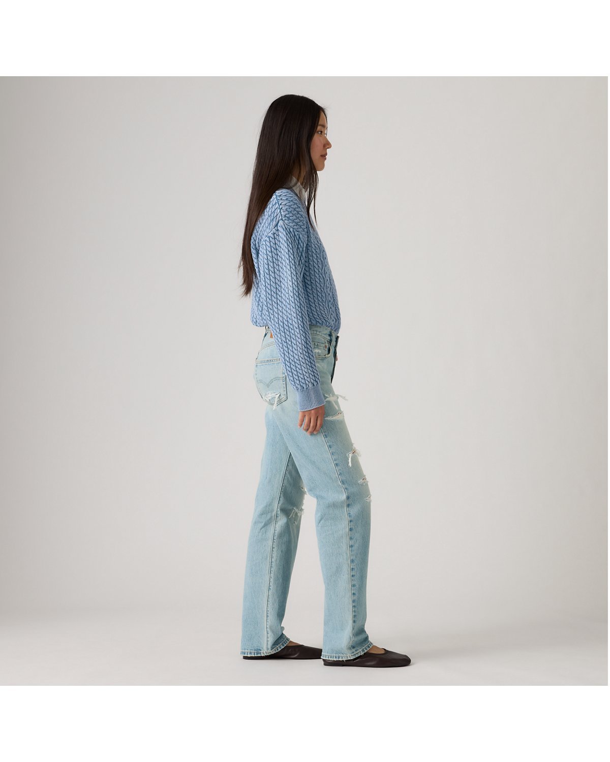 Levi's 501 '90s Women's Jeans - Been There Stf - Light Wash - Gambar 4