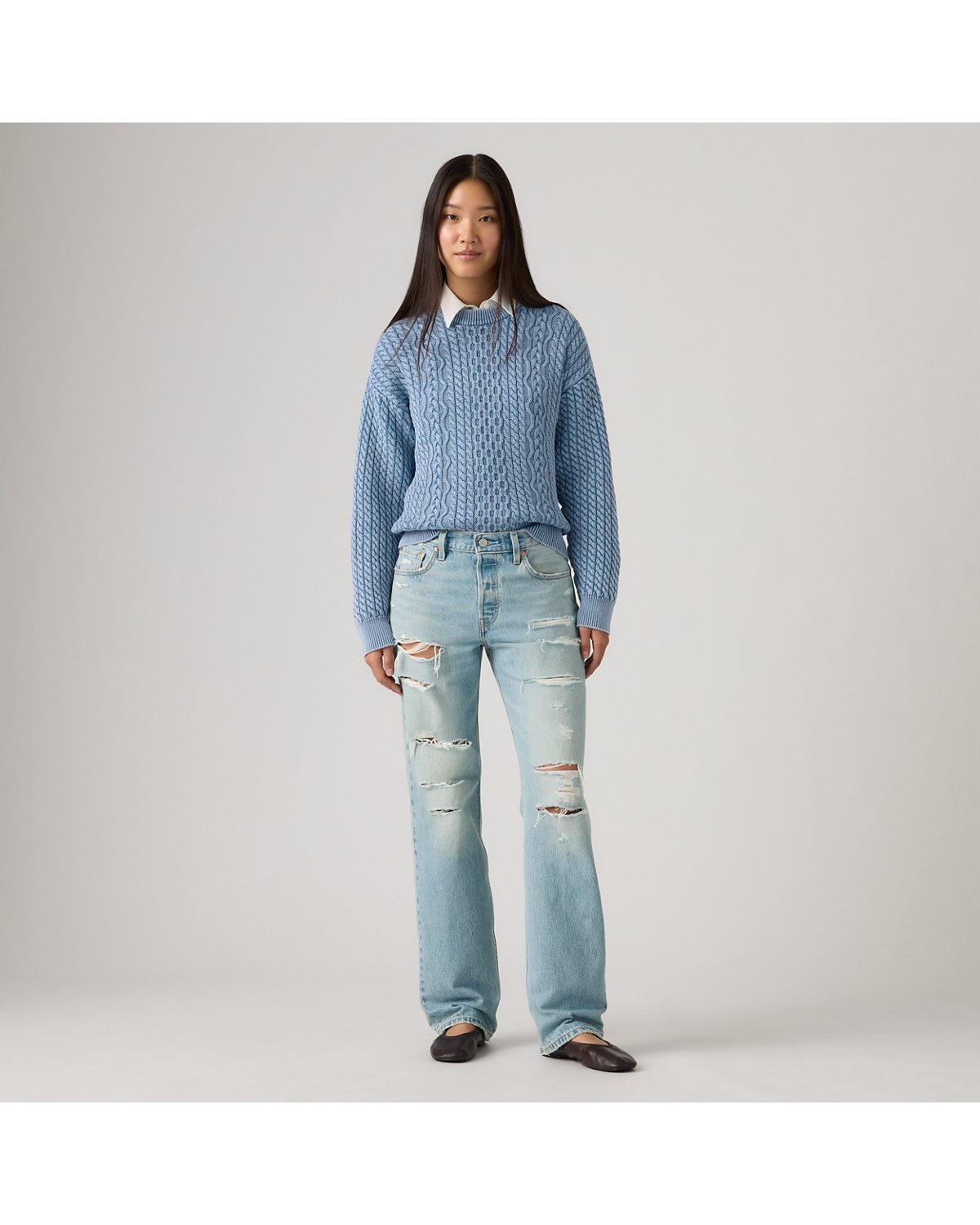 Levi's 501 '90s Women's Jeans - Been There Stf - Light Wash - Gambar 5