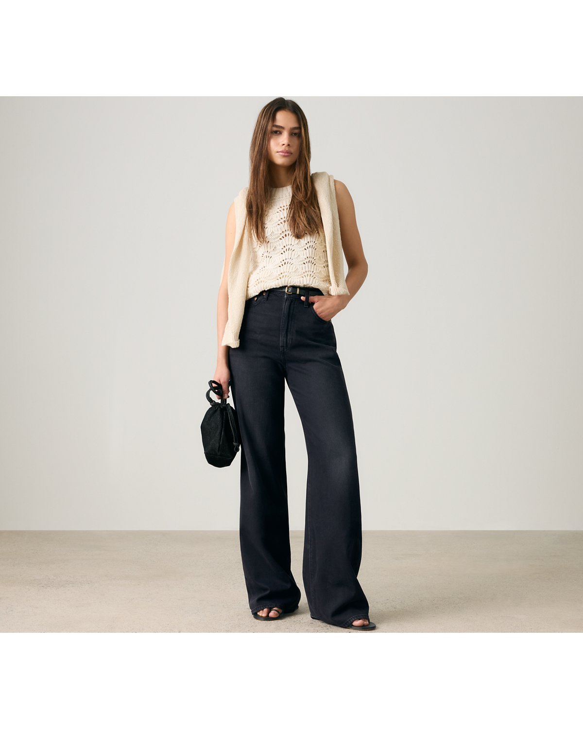 Levi's Ribcage Wide-Leg Women's Jeans - None Your Business - Black
