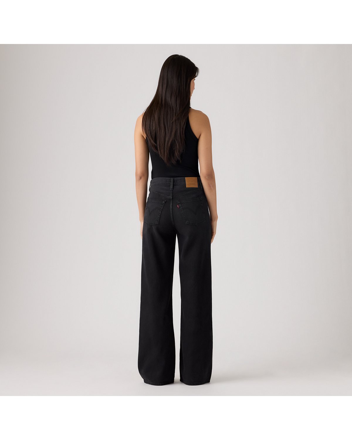 Levi's Ribcage Wide-Leg Women's Jeans - None Your Business - Black - Gambar 5
